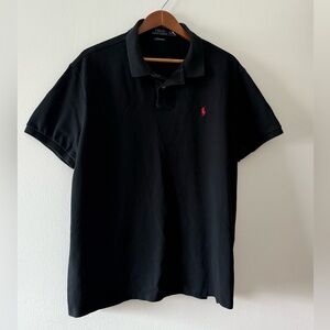 Polo Ralph Lauren Men's Cotton Polo Shirt Custom Slim Fit Black Size 2XL